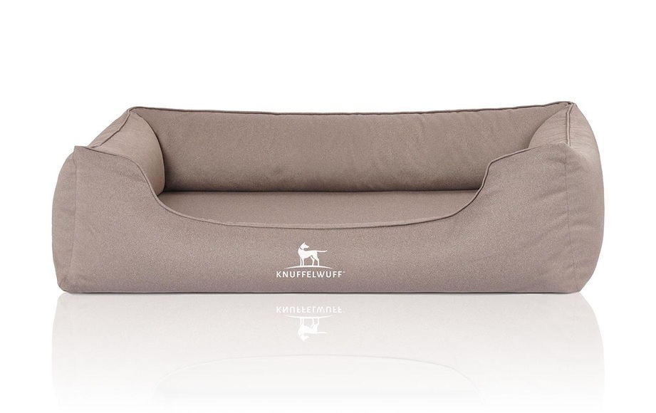 Knuffelwuff Tierbett »Leon Velour M ? L, 85 x 63 cm, Beige/Grau«