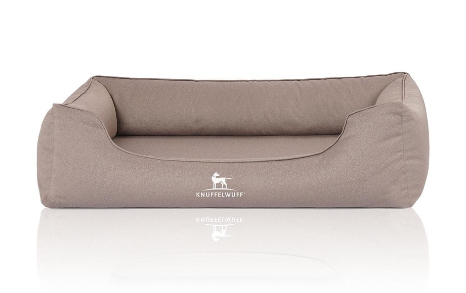 Knuffelwuff Tierbett »Leon Velour XXL, 120 x 85 cm, Beige/Grau«
