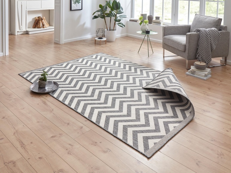 NORTHRUGS Teppich »Palma«, rechteckig, 5 mm Höhe, In-und Outdoor geeignet, Wohnzimmer, Balkon, Terrasse, Garten, Robust, Pflegeleicht, Flachgewebe, Wendbar