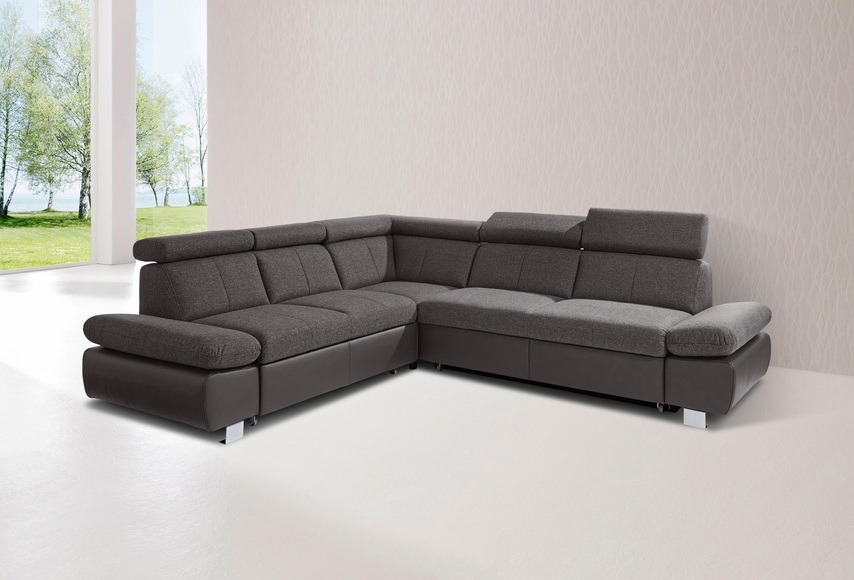exxpo - sofa fashion Ecksofa, inklusive Kopfteil- und Armteilverstellung, wahlweise mit Bettfunktion und Bettkasten