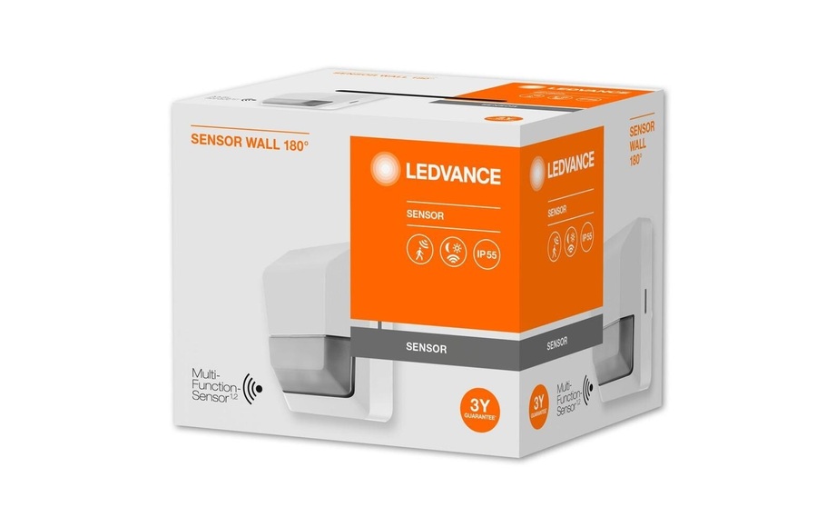 LEDVANCE SENSOR WALL 180DEG IP55 WT 4058075244771 LED-Außenstandleuchte mit Bewegungsmelder Weiß