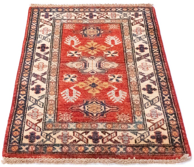 morgenland Wollteppich »Kazak Teppich handgeknüpft rot«, rechteckig, 6 mm Höhe