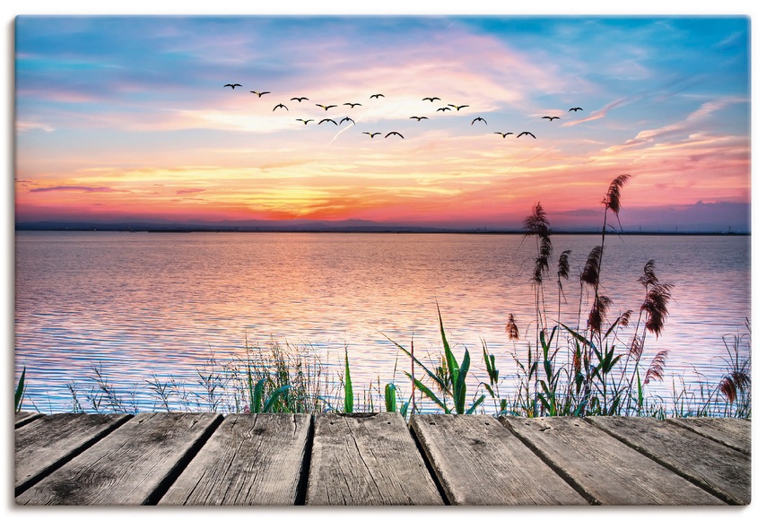Artland Wandbild »Der See in den Farben der Wolken«