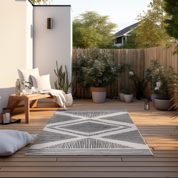 ELLE DECORATION Teppich »Rhombus, In- und Outdoor«, rechteckig, Flachgewebe, In-& Outdoor, Modern, Wendeteppich, Balkon, Wohnzimmer