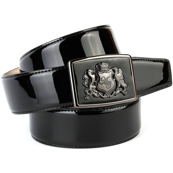 Anthoni Crown Lackledergürtel mit Anthoni Crown Wappen