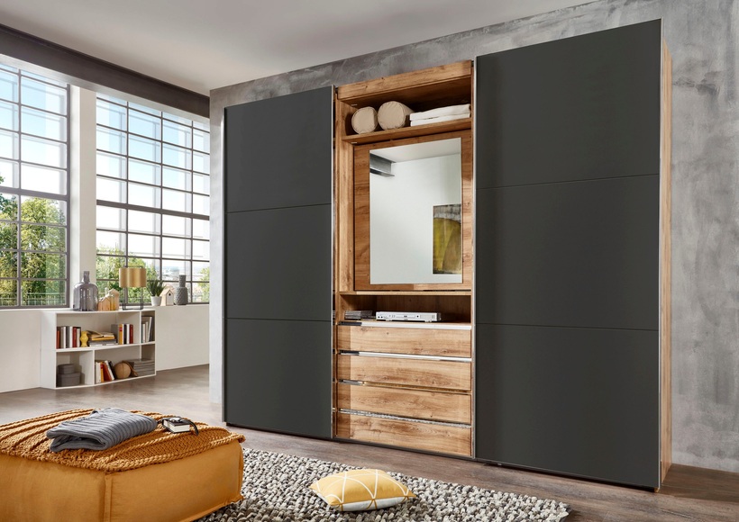 Fresh To Go Schwebetürenschrank »Magic«, mit drehbarer Spiegeltür