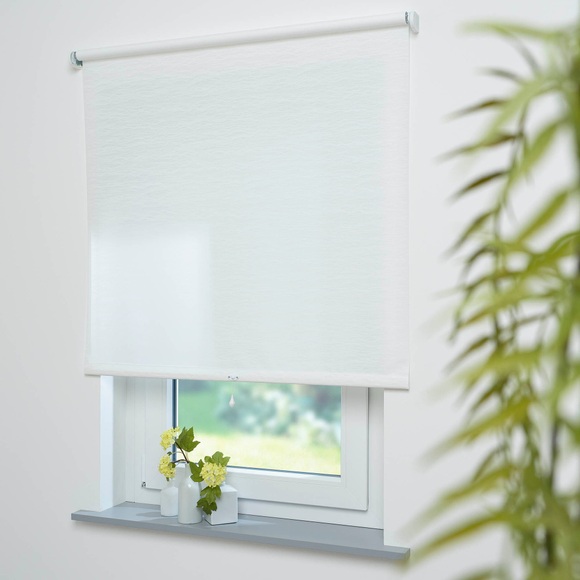Liedeco Springrollo »Springrollo, mit Dekor, lichtdurchlässig, Faden weiss, Liedeco, Lichtschutz, ohne Bohren«, Lichtschutz, Perlreflex-beschichtet, ohne Bohren, freihängend, Dekorrollo Hergestellt in Deutschland