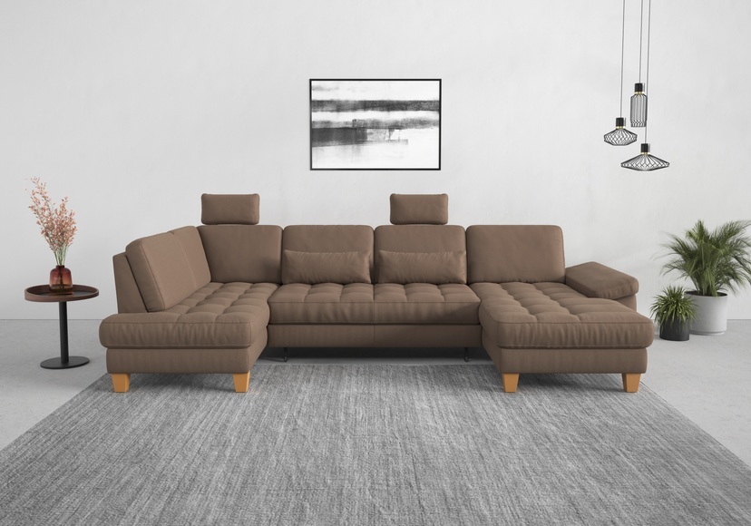 sit&more Wohnlandschaft, wahlweise mit Bettfunktion, Bettkasten, Sitztiefenverstellung