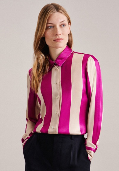 seidensticker Hemdbluse »Schwarze Rose«, Langarm Kragen Druck