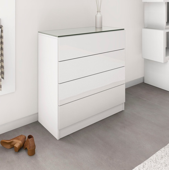borchardt Möbel Kommode »Vaasa«, Breite 76 cm, Glasoberboden