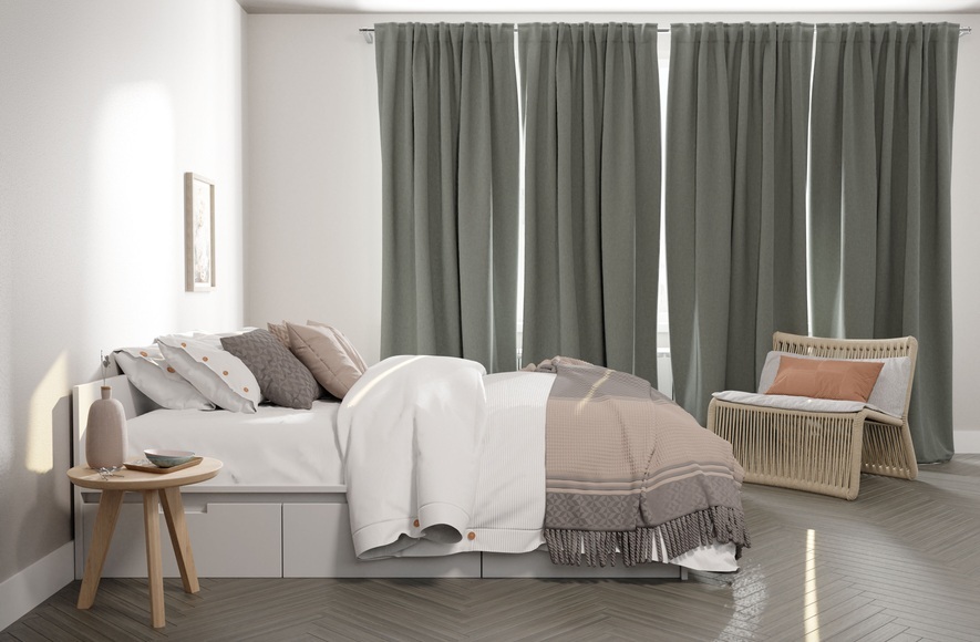 HOMING Vorhang »Kjell«, (1 St.), blickdicht, uni, Türvorhang, Wohnzimmer, Schlafzimmer