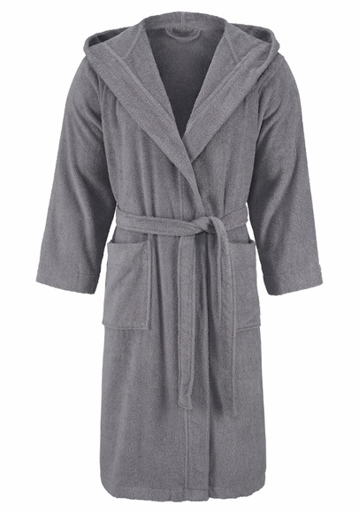 Bruno Banani Unisex-Bademantel »Robby«, (1 St.), Damen & Herren, lang, mit Taschen und Kapuze