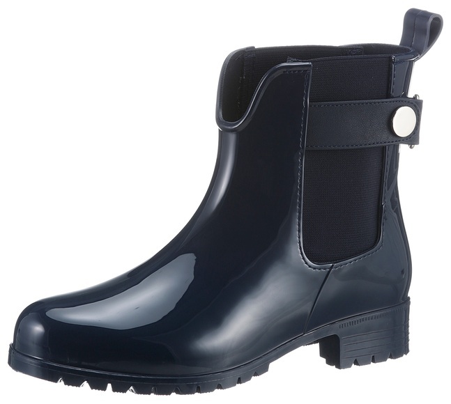 Tommy Hilfiger Chelseaboots »ANKLE RAINBOOT WITH METAL DETAIL«, mit Zierriegel
