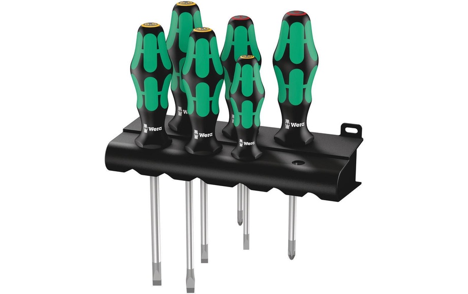 Werkstatt Schraubendreher-Set 6teilig Wera 334/6 Schlitz, Kreuzschlitz Phillips