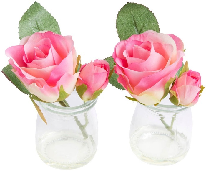Botanic-Haus Kunstblume »Rose im Glas«, (Set, 2 St.)