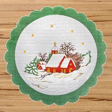 Delindo Lifestyle Platzset »Weihnachtskirche«, (2 St.), gedrucktes Design, blickdichter Stoff