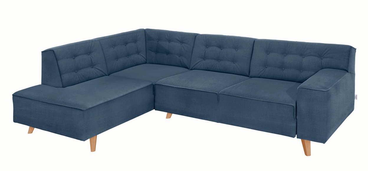 TOM TAILOR Ecksofa »NORDIC CHIC«, mit Ottomane, wahlweise mit Sitzvorzug, Füsse Buche natur