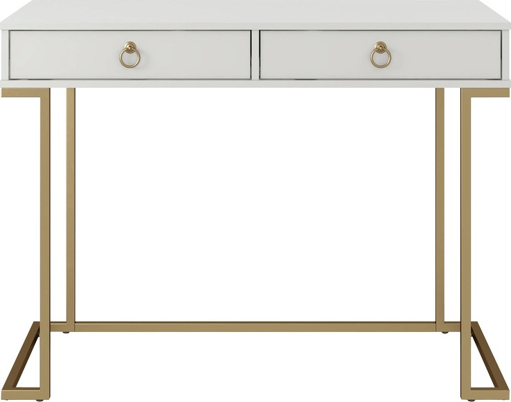 CosmoLiving by Cosmopolitan Schreibtisch »Camila«, mit 2 Schubladen, aus MDF, Gestell und Griffe aus Metall, Höhe 79 cm