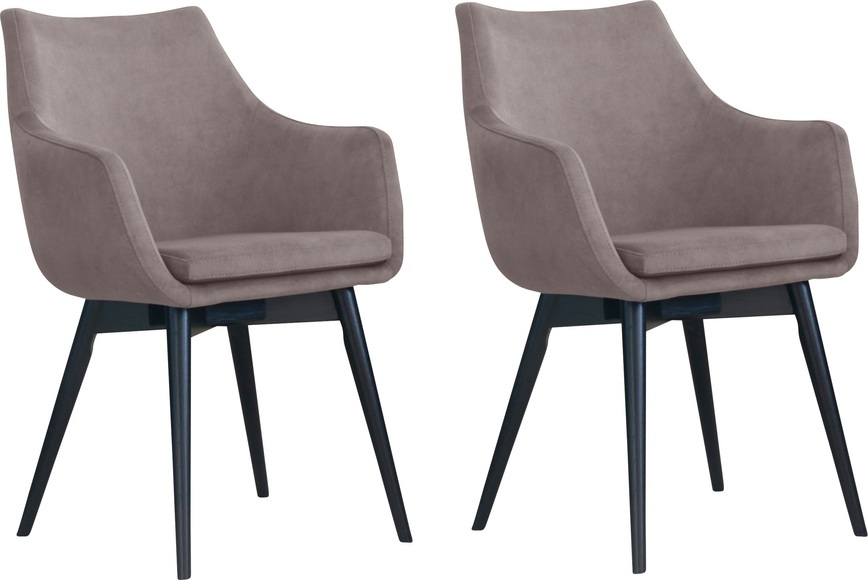 Home affaire Armlehnstuhl »New Queen«, (Set), 2 St., Samtvelours, Gestell Buche Massivholz schwarz lackiert, Easy Care-Stoff