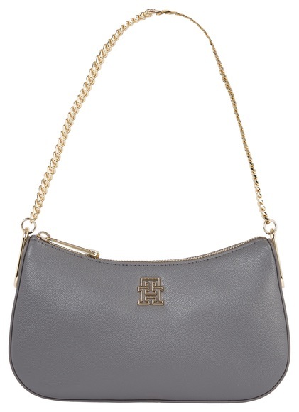 Tommy Hilfiger Schultertasche »TH TIMELESS SHOULDER BAG CHAIN«, mit goldfarbenenen Details und TH-Emblem vorne