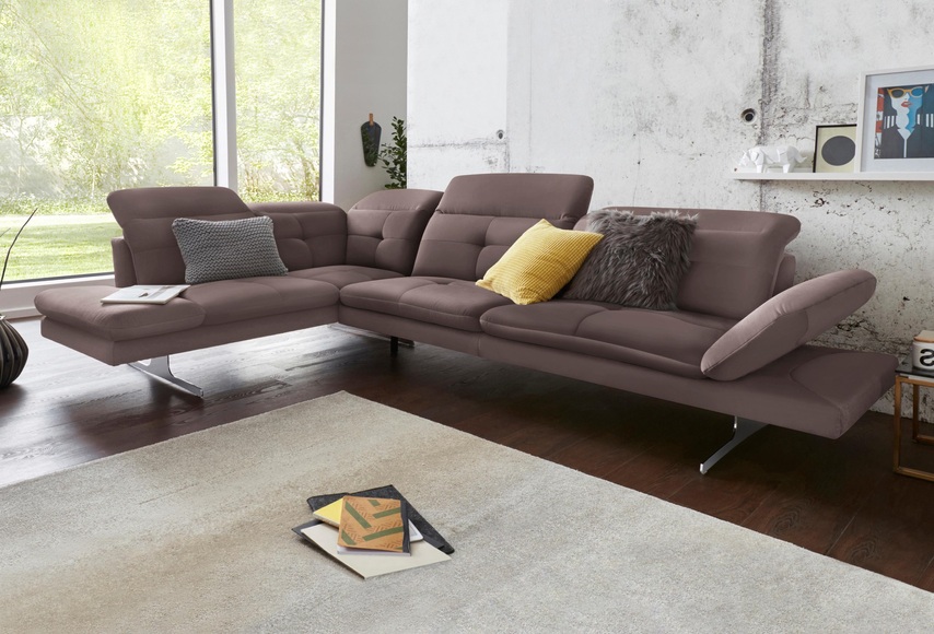 exxpo - sofa fashion Ecksofa, inkl. Kopf- bzw. Rückenverstellung und Armteilverstellung
