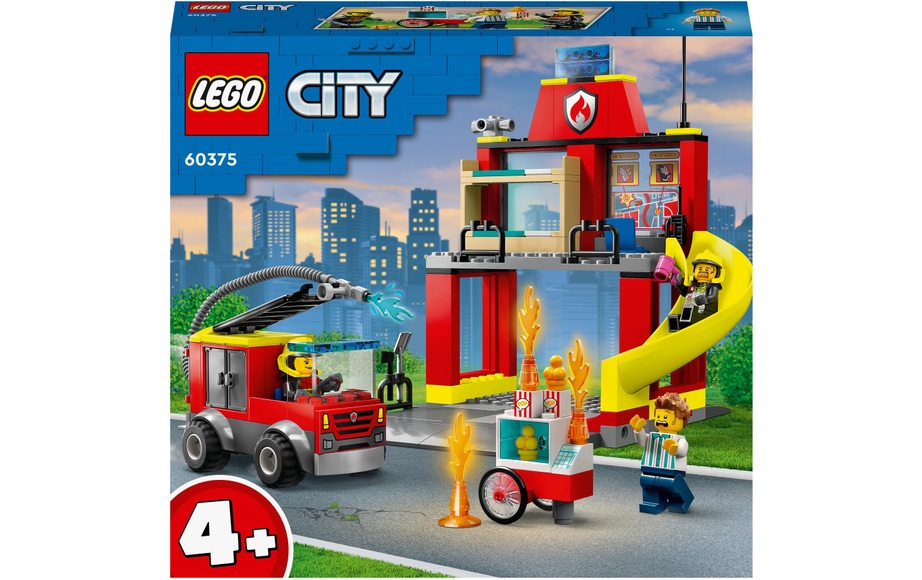 60375 Feuerwehrstation und Löschauto Multicolor