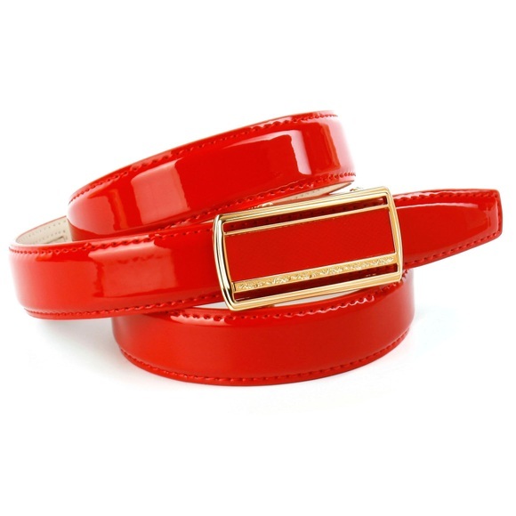 Anthoni Crown Lackedergürtel in Rot mit eleganter Schliesse