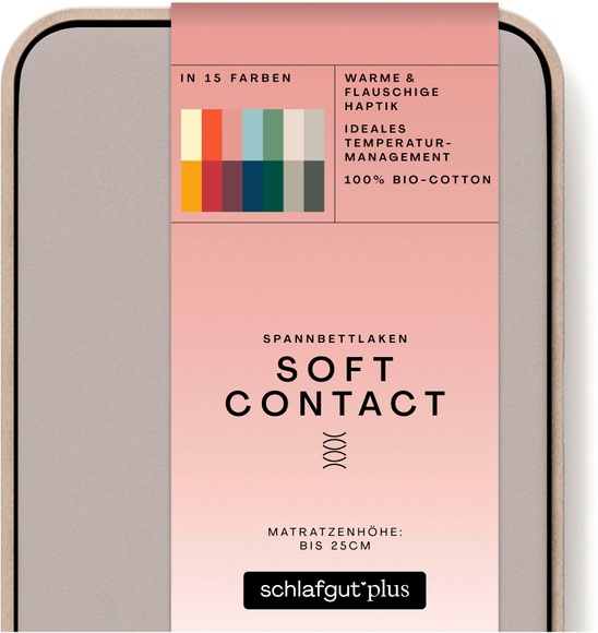Schlafgut Spannbettlaken »Soft Contact«, (1 St.), 100% Bio Baumwolle