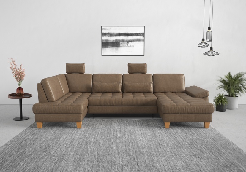 sit&more Wohnlandschaft, wahlweise mit Bettfunktion, Bettkasten, Sitztiefenverstellung