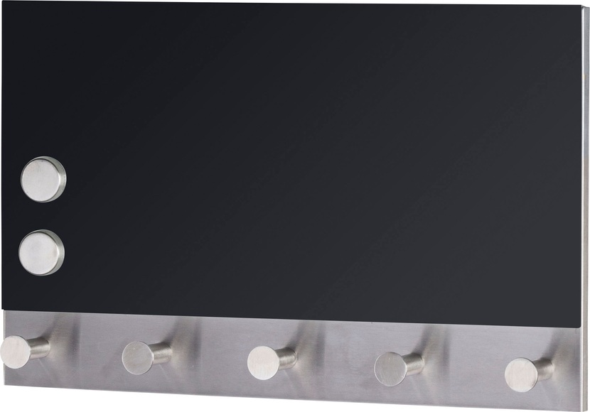 Wenko - Magnetische Garderobe Black, 5 Haken, 30 x 19 cm