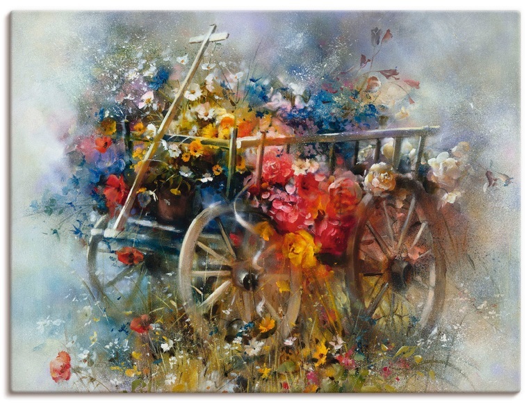 Artland Wandbild »Blumen Schubkarre«