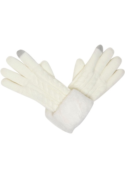 Highlight Company Strickhandschuhe, Zopfmuster, Fellimitat, Feinstrick
