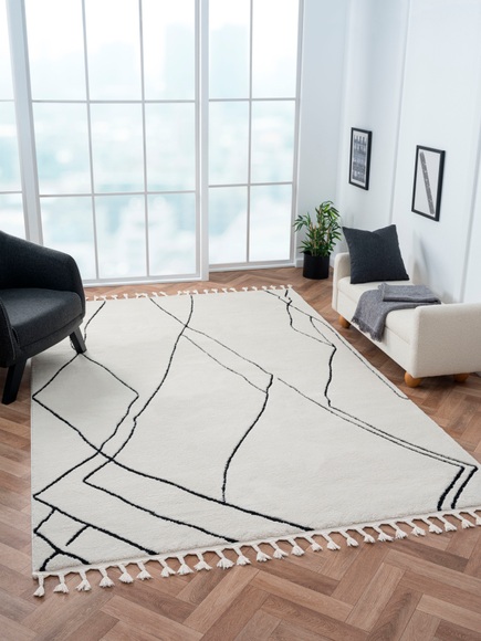 Myflair Möbel & Accessoires Hochflor-Teppich »Moroccan Drawline«, rechteckig, modern, marokkanisches Design, flauschig weich durch Hochflor