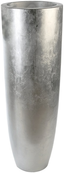 GILDE Pflanzkübel »Pflanzkübel Konus, silberfarben«, (1 St.), Blumenkübel, Pflanzübertopf, Blumentopf, aus Fiberglas, in 2 Grössen erhältlich, Wohnzimmer
