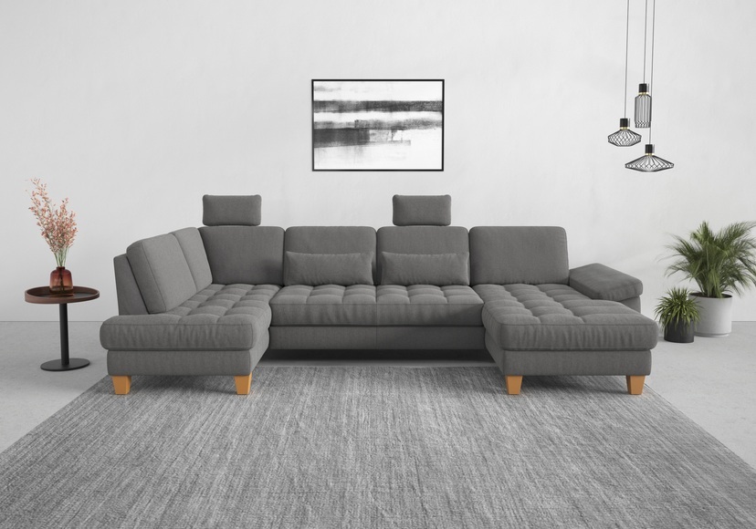 sit&more Wohnlandschaft, wahlweise mit Bettfunktion, Bettkasten, Sitztiefenverstellung