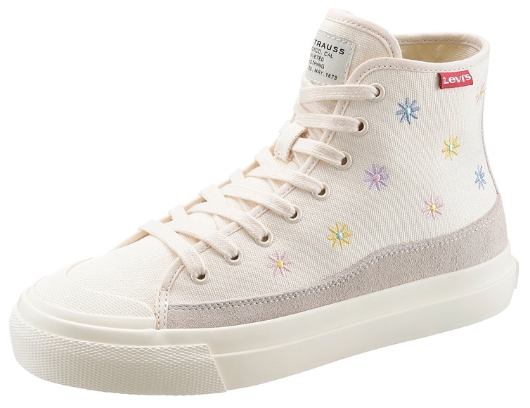 Levi's® Plateausneaker »SQARE HIGH S«, mit bunter Blümchenstickerei