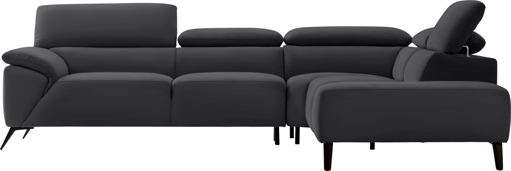 Nicoletti Home Ecksofa, Breite 287 cm, verstellbare Kopfstütze, Ottomane links oder rechts