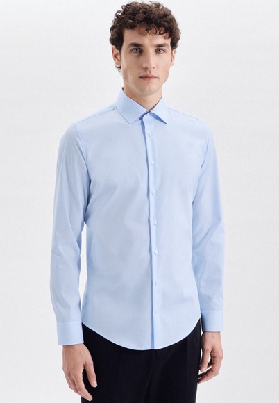 Business Hemd X-slim Fit Extra Langer Arm Uni Herren Blau 42