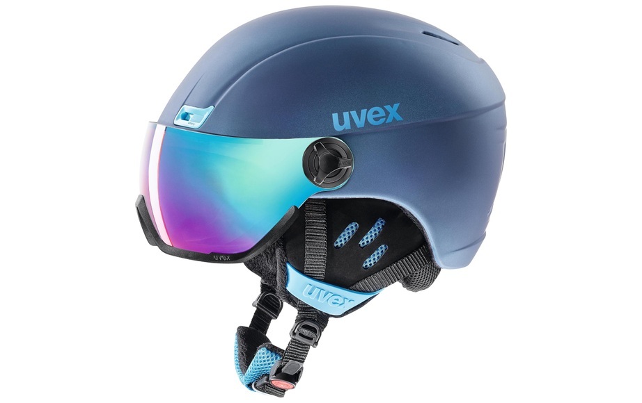 Uvex hlmt 400 Visor style Skihelm - navyblue mat