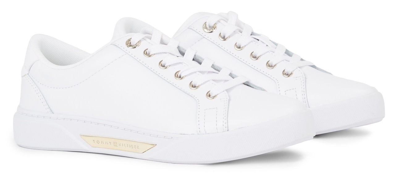 Tommy Hilfiger Plateausneaker »GOLDEN HW COURT SNEAKER«, mit gepolstertem Schaftrand