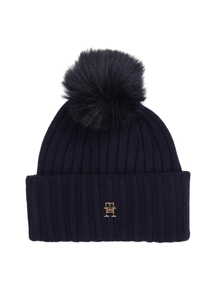 Tommy Hilfiger Bommelmütze »ESSENTIAL CHIC POMPOM BEANIE«, mit Fellimitat