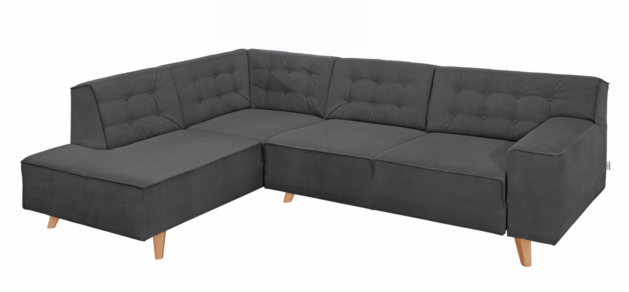 TOM TAILOR Ecksofa »NORDIC CHIC«, mit Ottomane, wahlweise mit Sitzvorzug, Füsse Buche natur