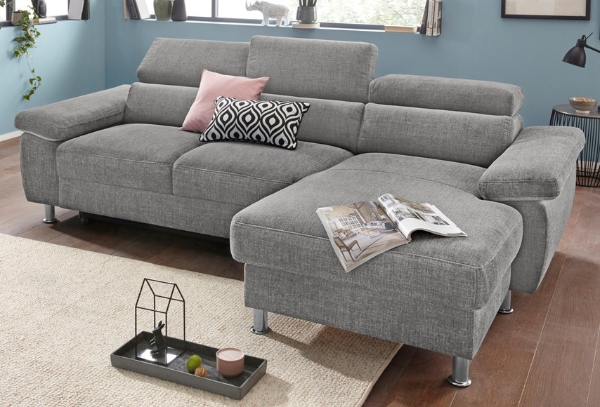 Nova Via Ecksofa, wahlweise mit Aqua Clean Stoff für leichte Reinigung mit Wasser und Bettfunktion