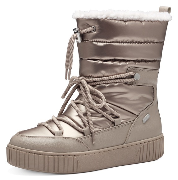 MARCO TOZZI Winterboots, zum Schlupfen, mit aufgesetzter Schnürung und Schnellverschluss