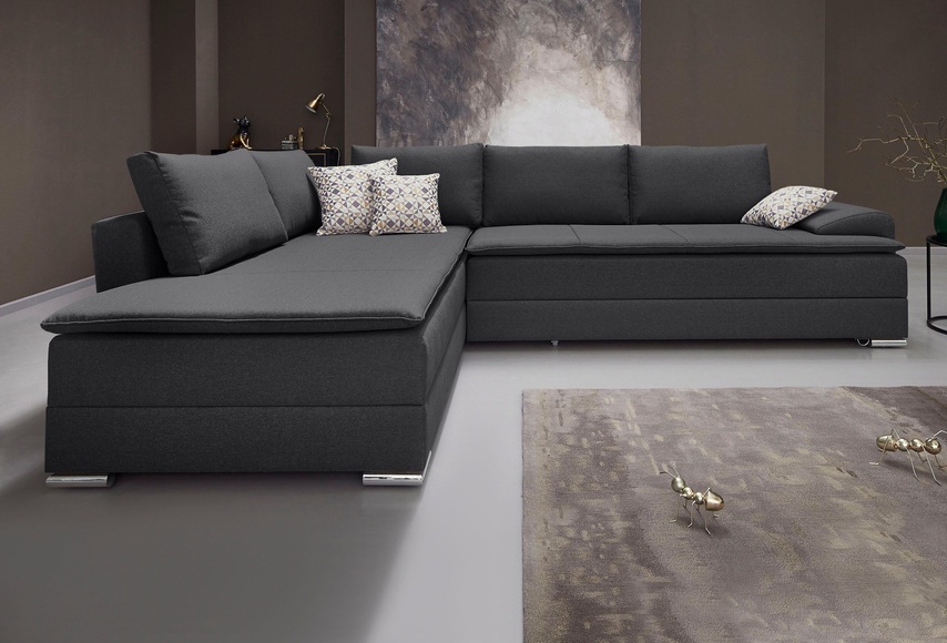 INOSIGN Ecksofa, mit Bettfunktion 180 cm, Dauerschlaffunktion