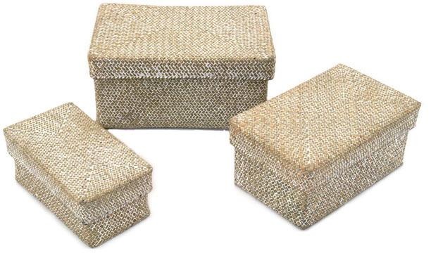 Franz Müller Flechtwaren Aufbewahrungsbox, (Set, 3 St.), aus Seegras, mit Deckel