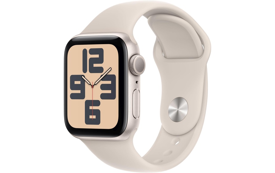 APPLE Watch SE (GPS) 40 mm - Smartwatch (M/L 150-200 mm, Fluorelastomer, Polarstern/Polarstern)