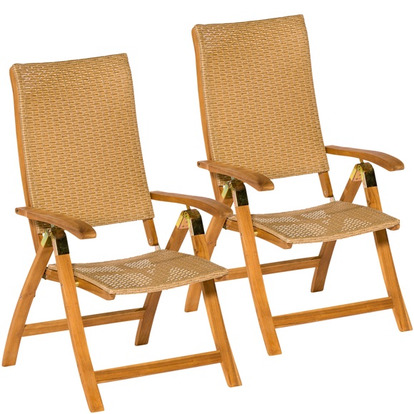 MERXX Gartenstuhl »Capri«, (2er Set), Akazie/Polyrattan, klappbar, natur