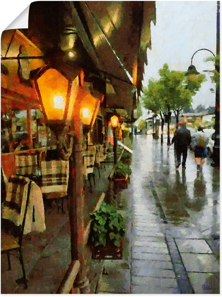 Artland Wandbild »Restaurant Lampen«, Restaurant & Cafés, (1 St.), in vielen Grössen & Produktarten - Alubild / Outdoorbild für den Aussenbereich, Leinwandbild, Poster, Wandaufkleber / Wandtattoo auch für Badezimmer geeignet