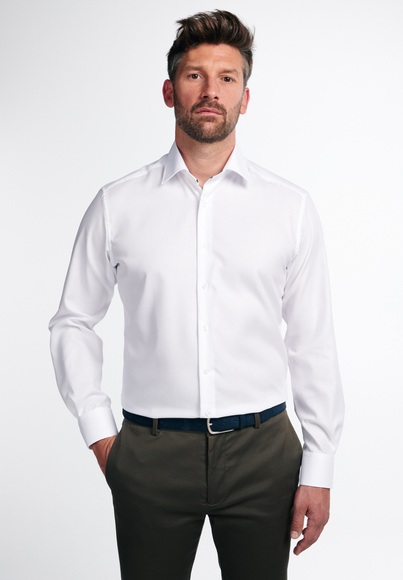 ETERNA LANGARM HEMD MODERN FIT WEISS STRUKTURIERT